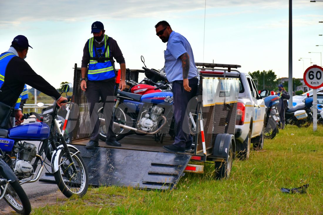 Varias motos incautadas en operativo de tránsito. A una persona es el segundo vehículo que le retiran en 3 meses