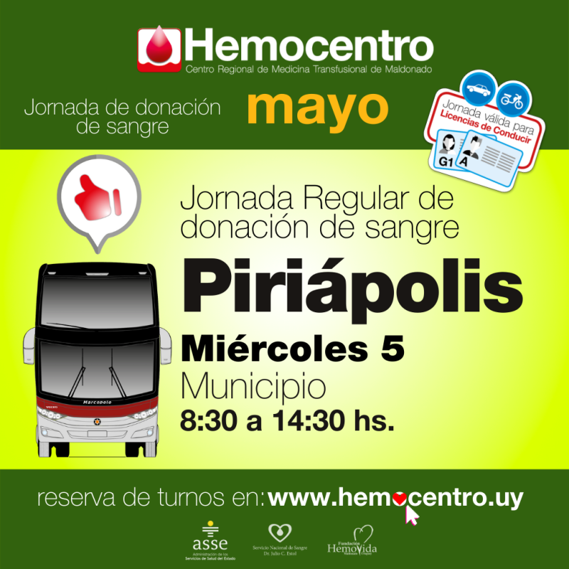 Jornada de donación de sangre en Piriápolis