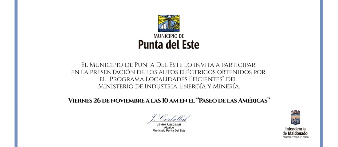Municipio de Punta del Este presenta los nuevos autos eléctricos para el cuerpo inspectivo