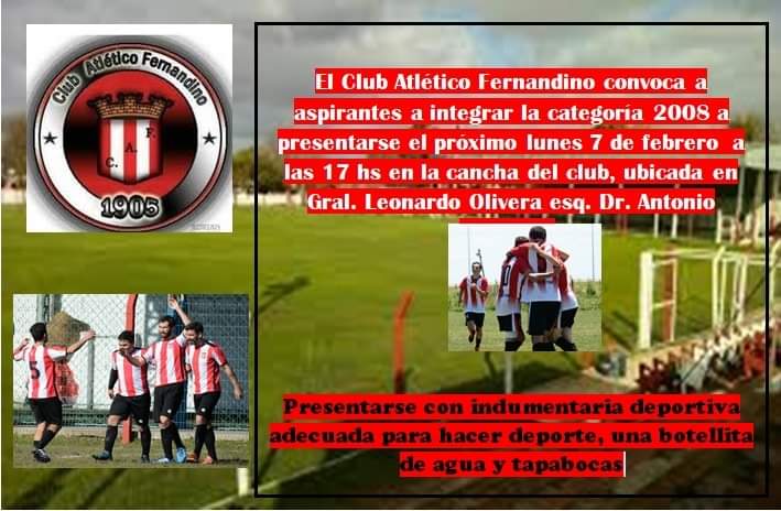 Atlético Fernandino llama a los aspirantes de la categoría 2008 para el próximo lunes
