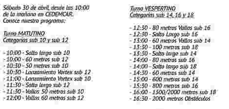 Encuentro Regional de Atletismo en Cedemcar