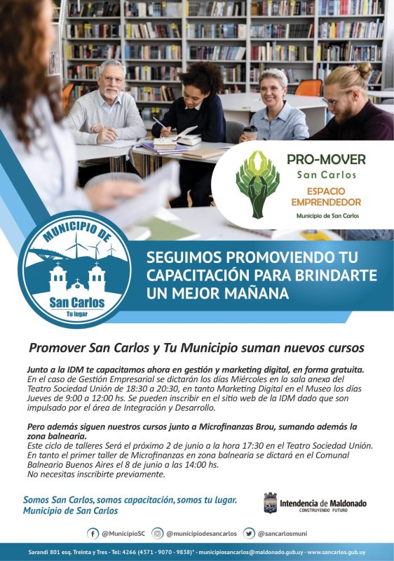 Promover San Carlos: un espacio generado desde el Municipio para fomentar el emprendedurismo que agrega nuevos cursos￼