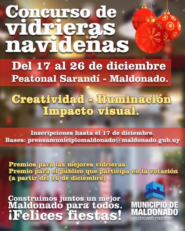 Hasta el sábado se inscriben comercios de la peatonal Sarandí para el Concurso de vidrieras navideñas