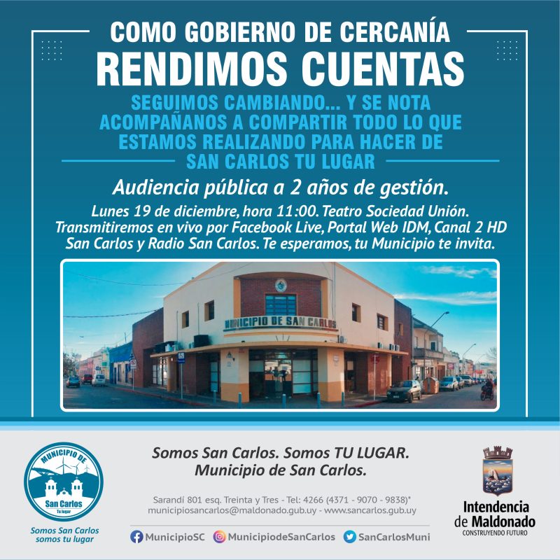 Rendición de cuentas del Municipio de San Carlos