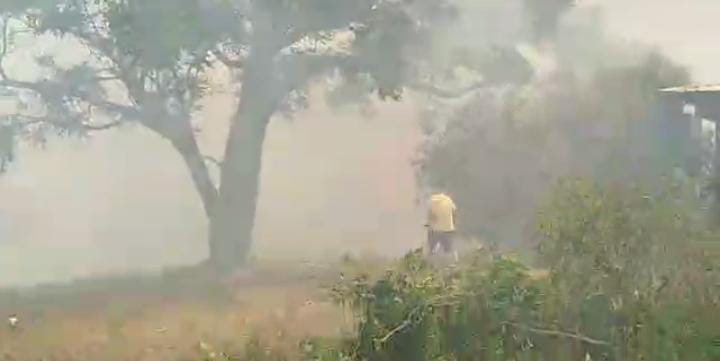 Bomberos y vecinos combaten incendio en Pueblo Obrero