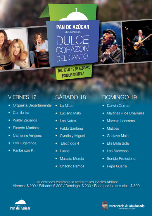 Estos son los artistas que estarán en el «Dulce Corazón del Canto» en Pan de Azúcar