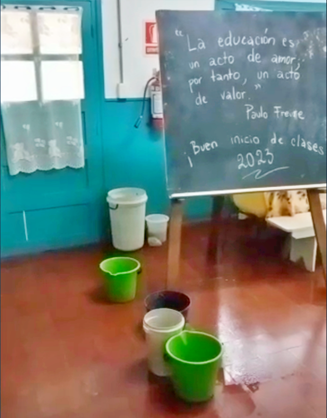 Escuela 30 se llueve y los padres decidieron no enviar a sus hijos los días de mal tiempo