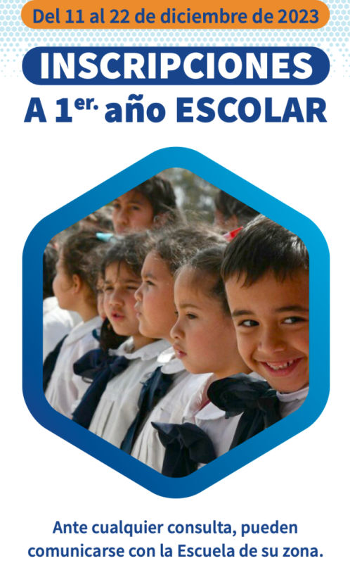 ATENCIÓN: anotan para educación inicial a niños de 3, 4 y 5 años cumplidos al 30 de abril del 2024