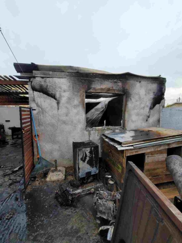 Pérdidas totales en un incendio en un galpón esta mañana