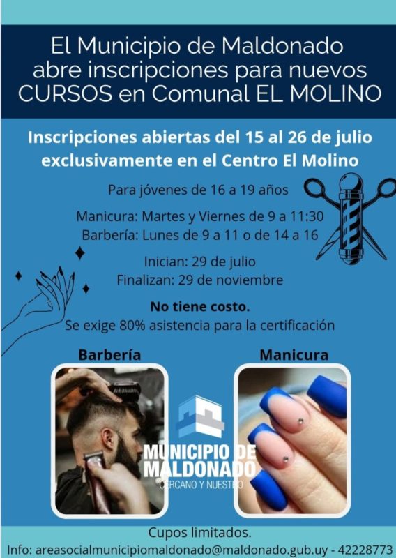 Municipio de Maldonado financia dos nuevos cursos de rápida salida laboral