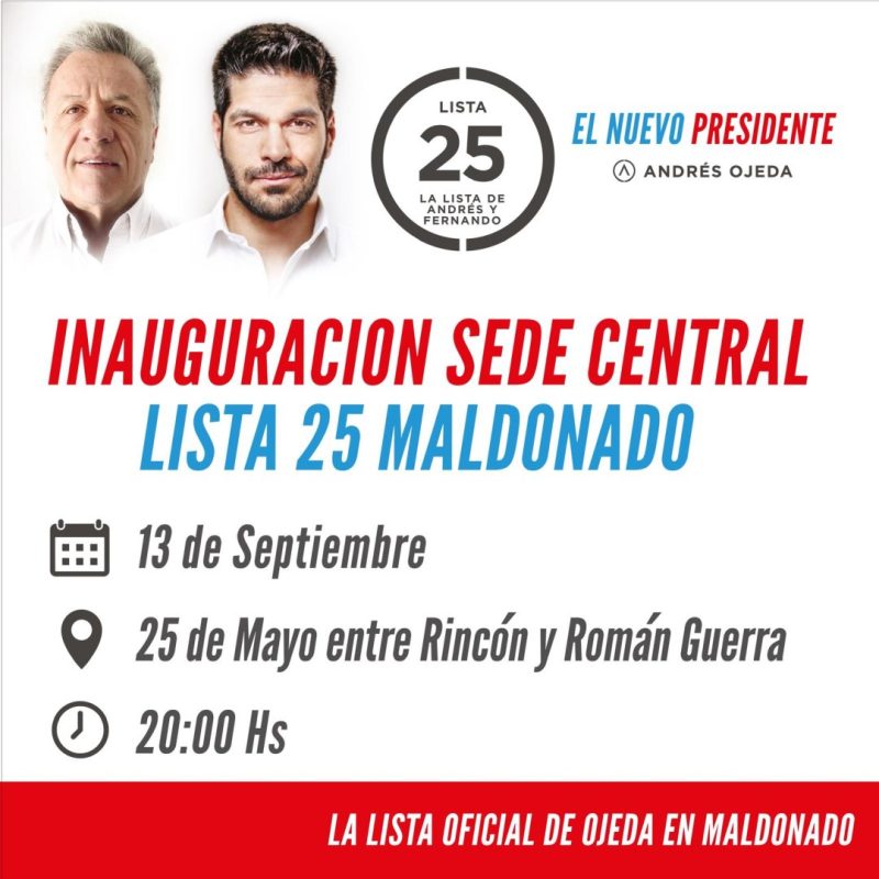 Andrés Ojeda llega a Maldonado para inaugurar comité central