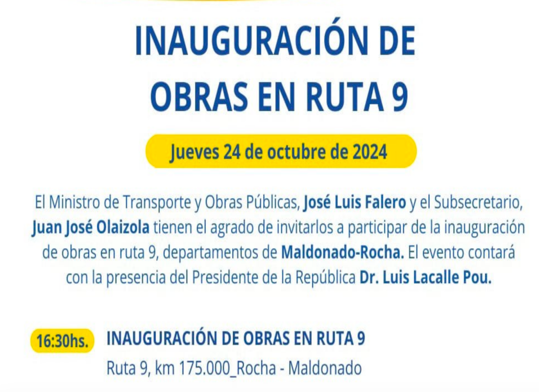 Lacalle llega a jurisdicción de Garzón para inaugurar obras