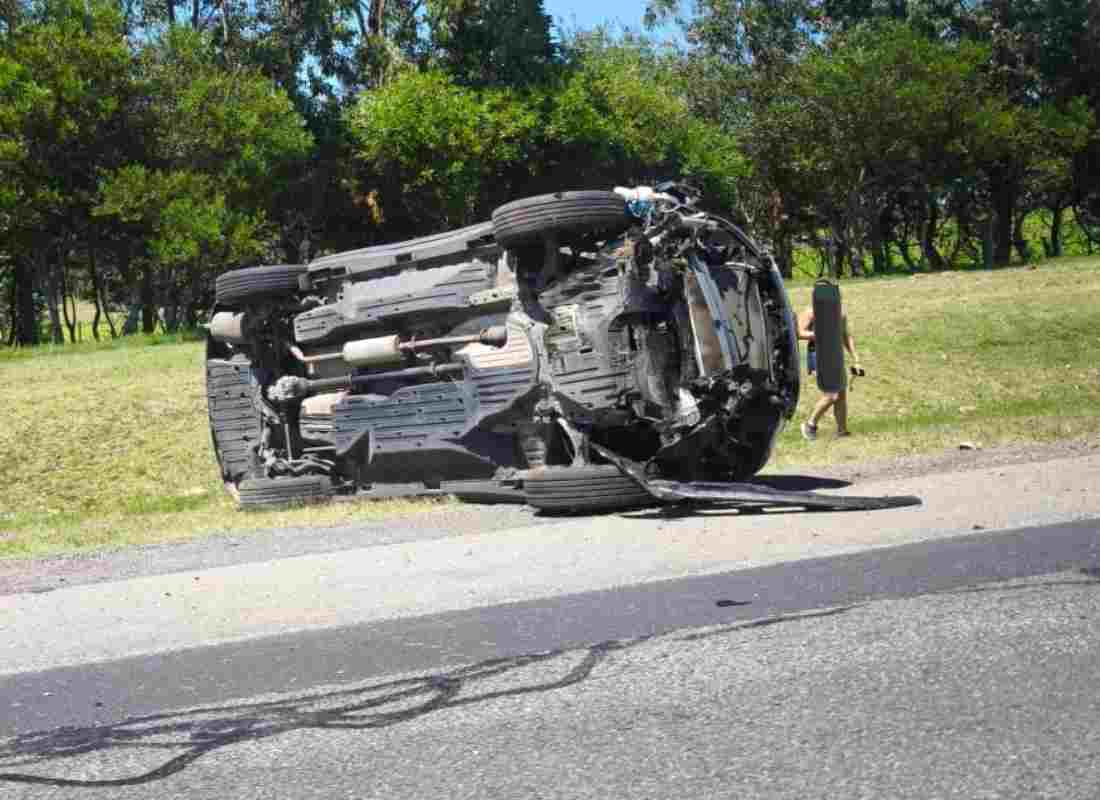 Despiste y vuelco en Ruta 9
