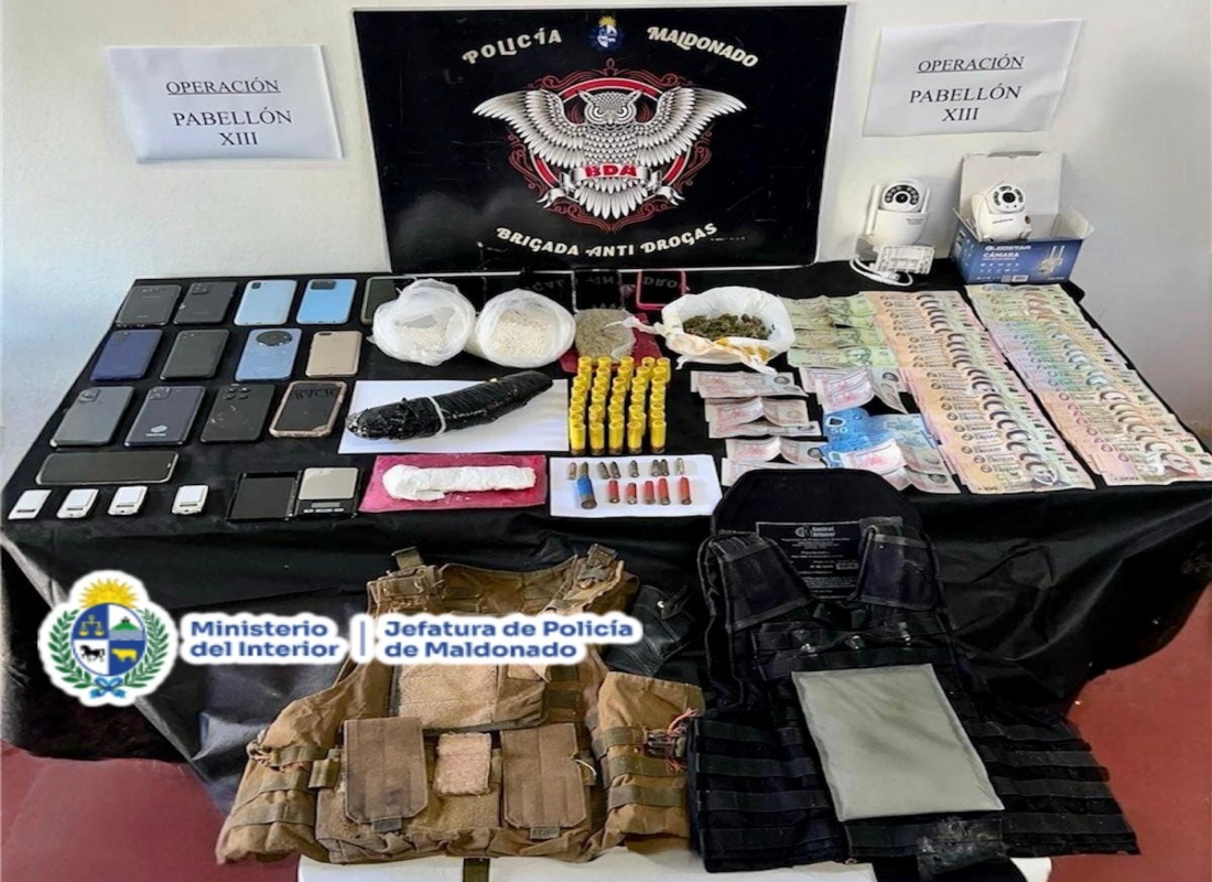 Incautaron un kilo de cocaína en la cárcel y se terminó desbaratando una banda de venta de drogas en Maldonado
