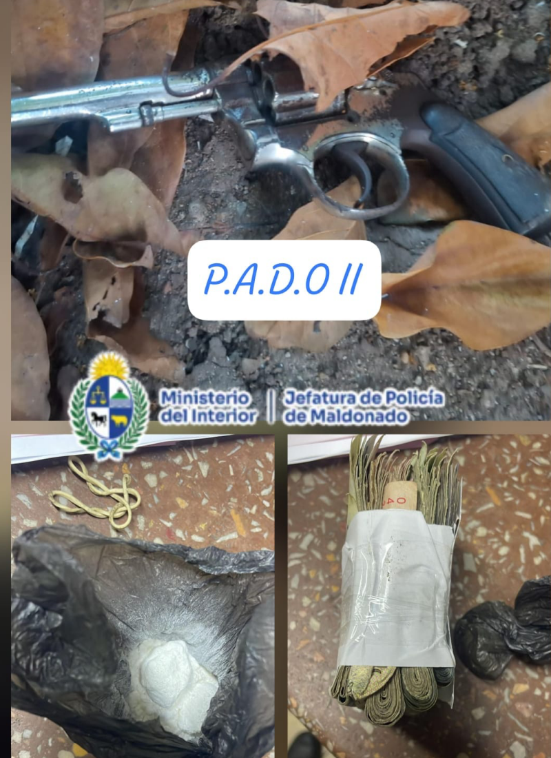 Detenido con arma, droga y dinero en operativo policial en Maldonado Nuevo