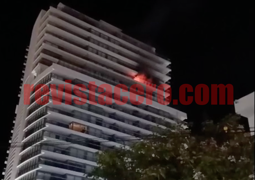 Incendio en un piso 19 de un edificio de Punta del Este
