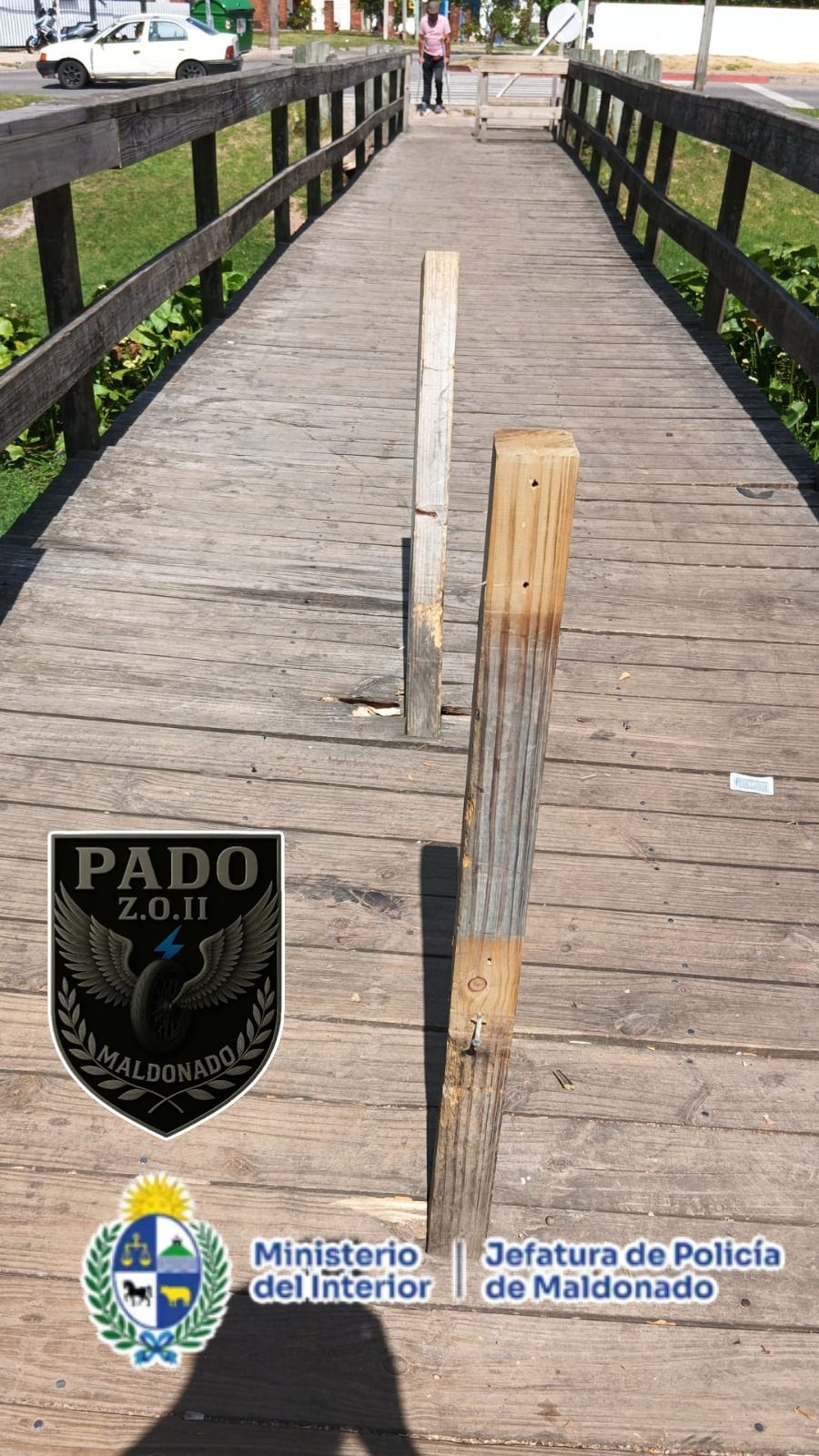 Detienen a dos hombres por intento de hurto de maderas de un puente