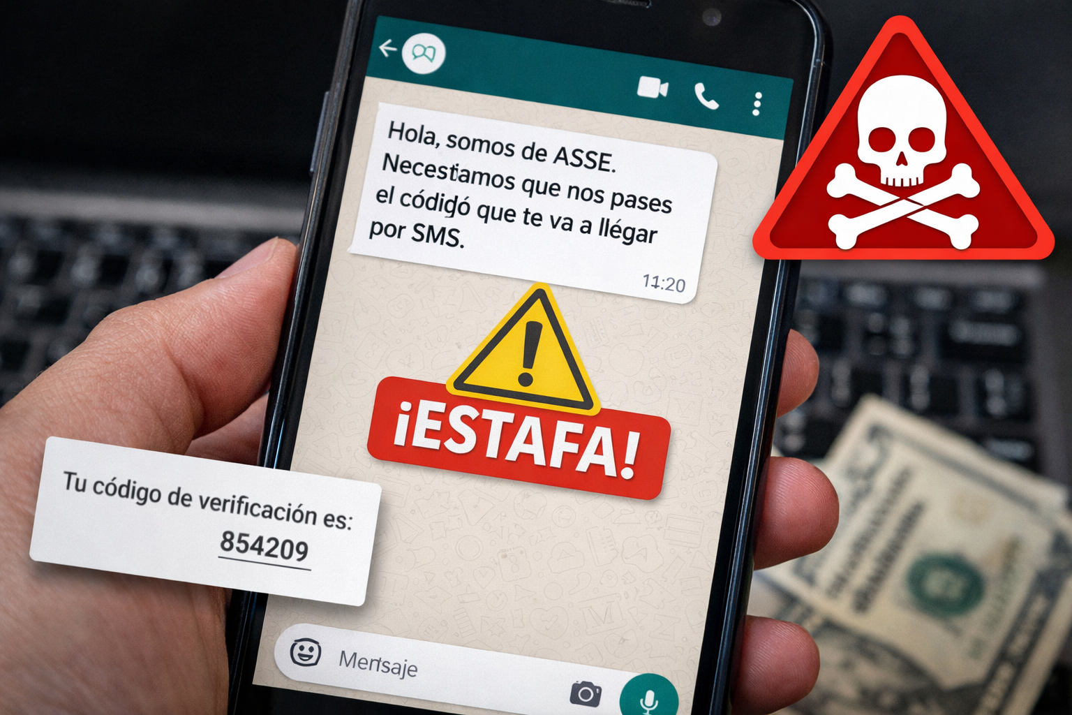 ASSE advierte sobre estafas por WhatsApp y recuerda que no solicita códigos a usuarios