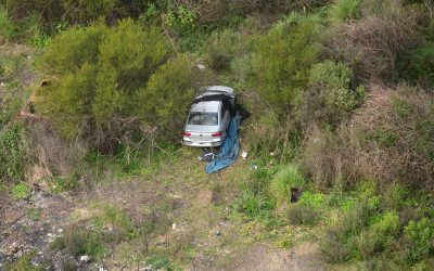 Aviación Policial recuperó vehículo hurtado escondido entre vegetación